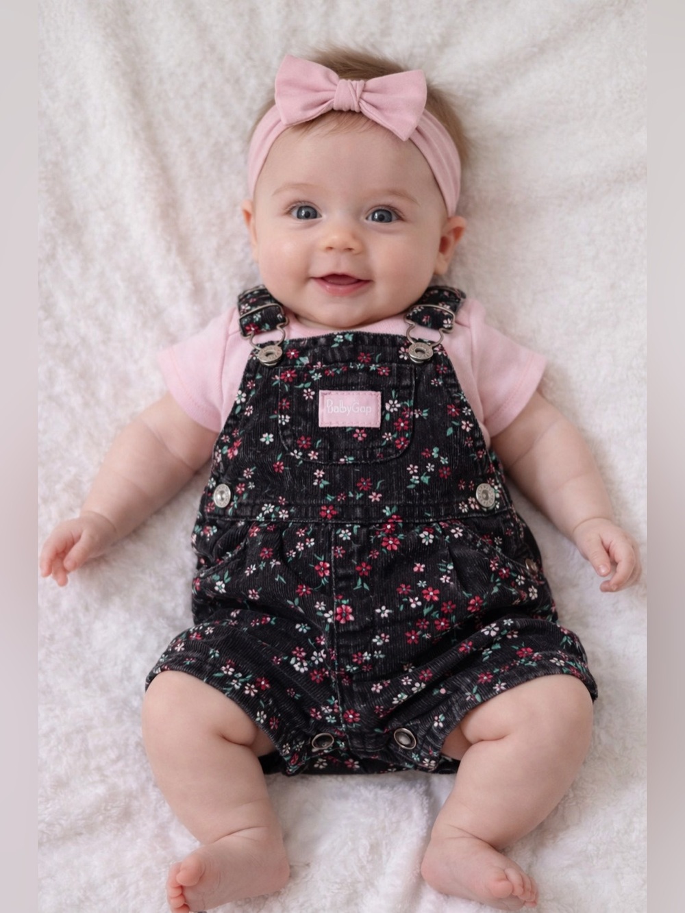 Vintage OshKosh B'gosh Floral Corduroy Overalls 3M EUC USA Made Era